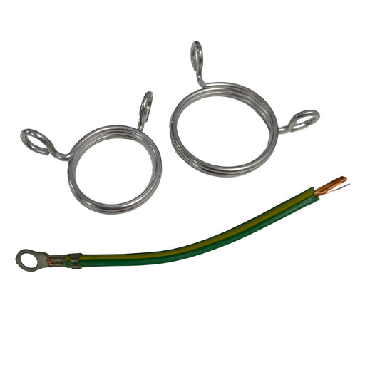 Wiska E-SPRING25 COMBI M25 Brass Nickel Plated Earth Spring c/w Earth Lead & Screws (5 Pack) - westbasedirect.com