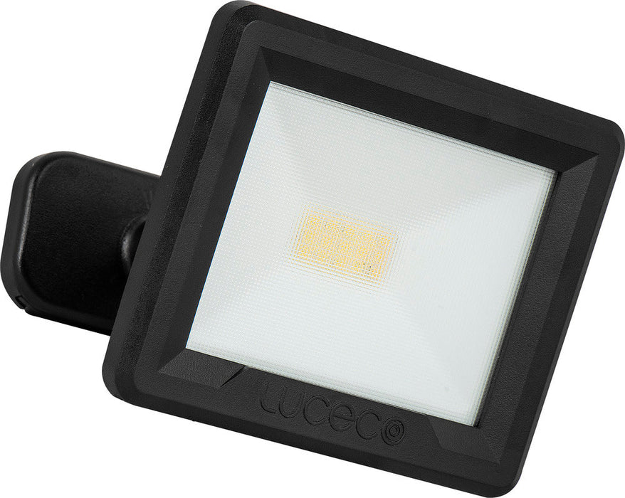 Luceco EFLD10B40-06 10W Essence Security Non-PIR Floodlight with Ball Joint 1m Cable - Black - westbasedirect.com