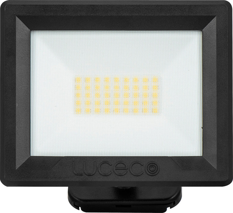 Luceco EFLD30B40-06 30W Essence Security Non-PIR Floodlight with Ball Joint 1m Cable - Black - westbasedirect.com