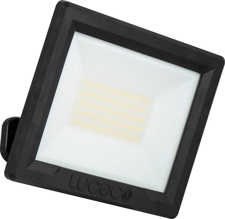 Luceco EFLD50B40-06 50W Essence Security Non-PIR Floodlight with Ball Joint 1m Cable - Black - westbasedirect.com