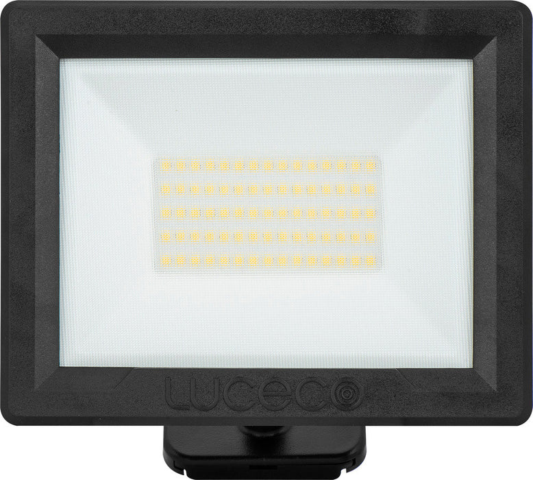 Luceco EFLD50B40-06 50W Essence Security Non-PIR Floodlight with Ball Joint 1m Cable - Black - westbasedirect.com