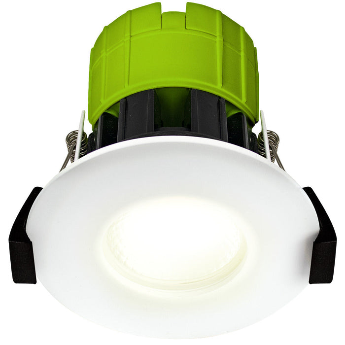 Luceco EFT60W40/6 FType Fixed 6W Cool White 4000K IP65 Dimmable Fire Rated Downlight - White (6 Pack) - westbasedirect.com