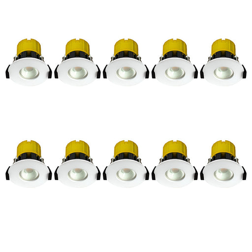 Luceco EFTD2W FType Dim2Warm 6W IP65 Fire Rated Downlight - White (10 Pack) - westbasedirect.com