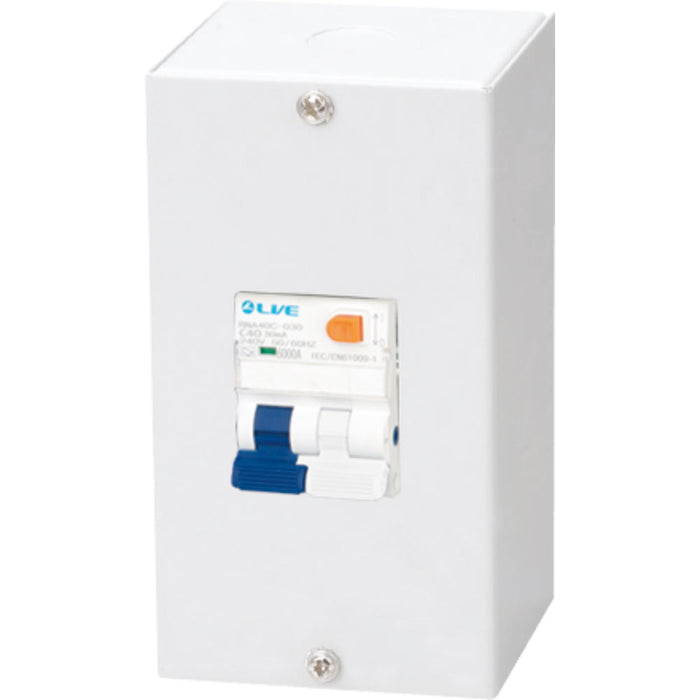 LIVE Electrical EMCU2A-BR 2 Way IP20 Metal EV Charging Unit with 40A Type A DP RCBO B Curve