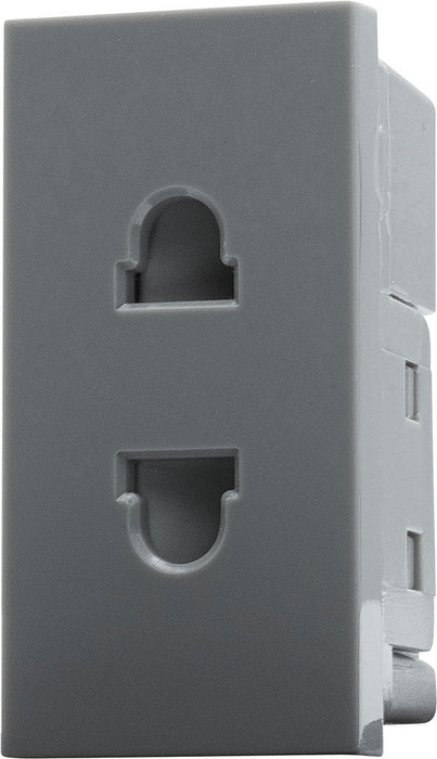 BG EMEUSG Euro Module 16A 2 Pin Unswitched Socket - Grey - westbasedirect.com