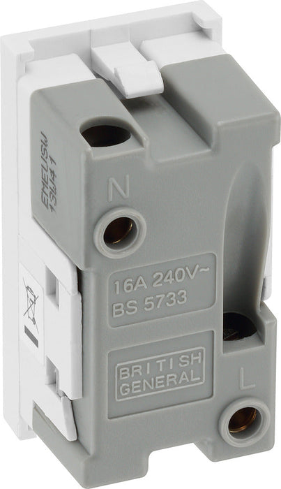 BG EMEUSW Euro Module 16A 2 Pin Unswitched Socket - White - westbasedirect.com
