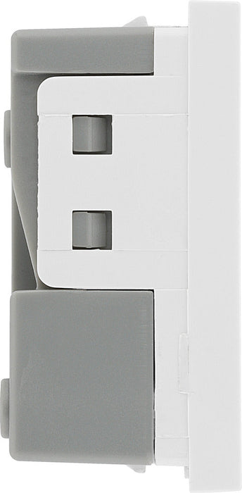 BG EMEUSW Euro Module 16A 2 Pin Unswitched Socket - White - westbasedirect.com