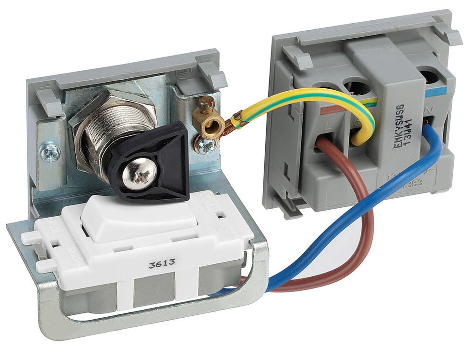 BG EMKYSWSG Euro Module 13A DP Key Controlled Switched Socket - Grey - westbasedirect.com