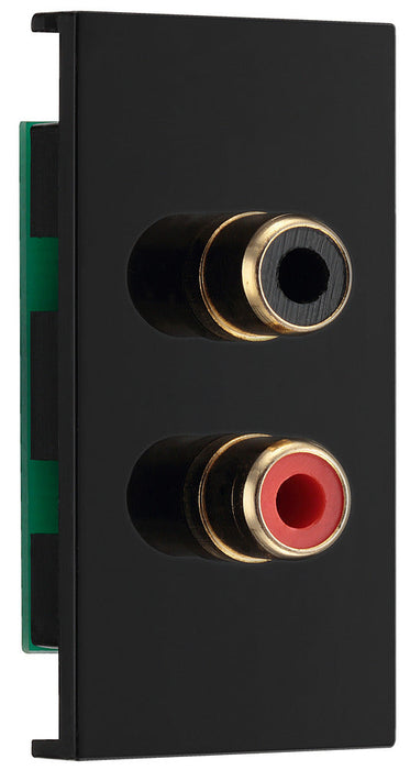 BG EMRCA2B Euro Module RCA x2 Outlet - Black - westbasedirect.com