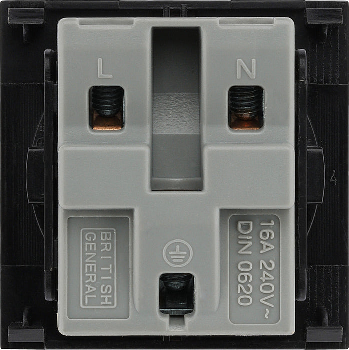 BG EMSCHSB Euro Module 16A Schuko Unswitched Socket - Black - westbasedirect.com