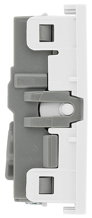 BG EMSW12ELW Euro Module 20AX 2-Way Key Switch - White (Emergency lighting test) - westbasedirect.com