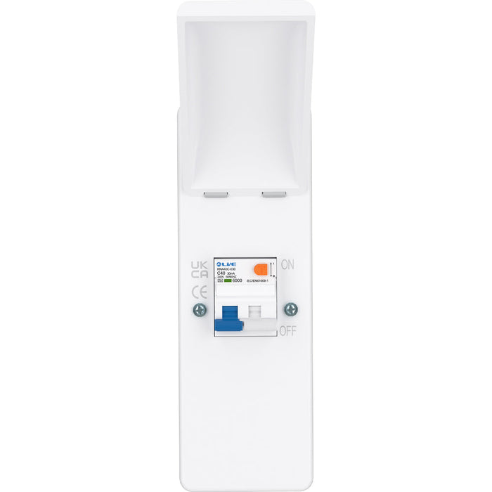 LIVE Electrical EMU2-BR 2 Way IP40 Metal EV Charging Unit with 40A Type A DP RCBO B Curve - westbasedirect.com