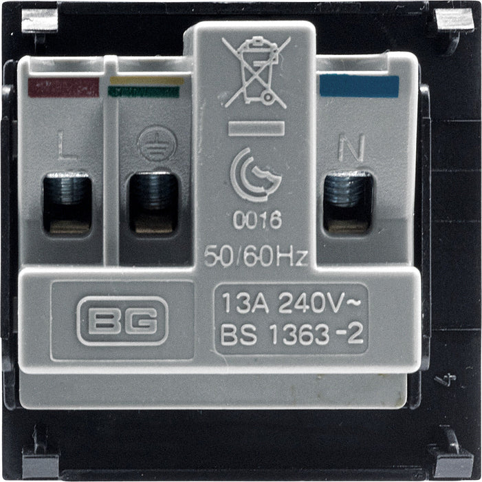 BG EMUKSB Euro Module 13A UK Unswitched Socket - Black - westbasedirect.com
