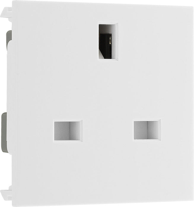 BG EMUKSW Euro Module 13A UK Unswitched Socket - White - westbasedirect.com