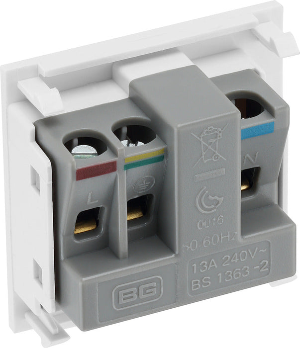 BG EMUKSW Euro Module 13A UK Unswitched Socket - White - westbasedirect.com