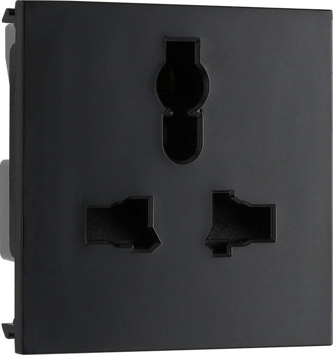 BG EMUNVB Euro Module Universal Unswitched Socket - Black - westbasedirect.com