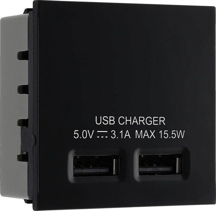 BG EMUSB3B Euro Module 3.1A USB Charger - Black - westbasedirect.com