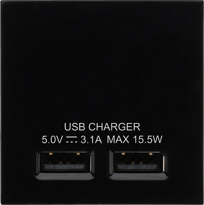 BG EMUSB3B Euro Module 3.1A USB Charger - Black - westbasedirect.com