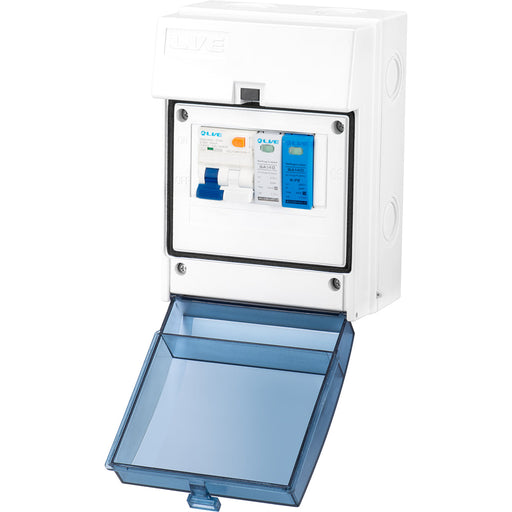 LIVE Electrical ENC0565-SNR 5 Way IP65 Plastic EV Charging Unit with 40A Type A DP RCBO C Curve & 20/40kA 1P+N Surge Protective Device - westbasedirect.com