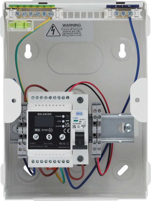 BG SyncEV EVAB1ESP120 Balancer EV Load Management CT Hub Single Phase in IP20 Enclosure 6A MCB + 1x120A CT - westbasedirect.com