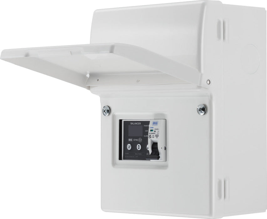 BG SyncEV EVAB1ETP400 Balancer EV Load Management CT Hub Three Phase in IP20 Enclosure 6A MCB + 1x120A CT - westbasedirect.com