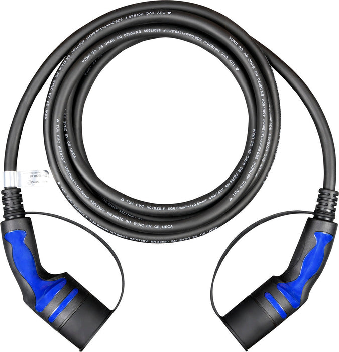 SyncEV EVC22325TL Mode 3 EV Charging Cable 5m Type 2 to Type 2 Three Phase - westbasedirect.com