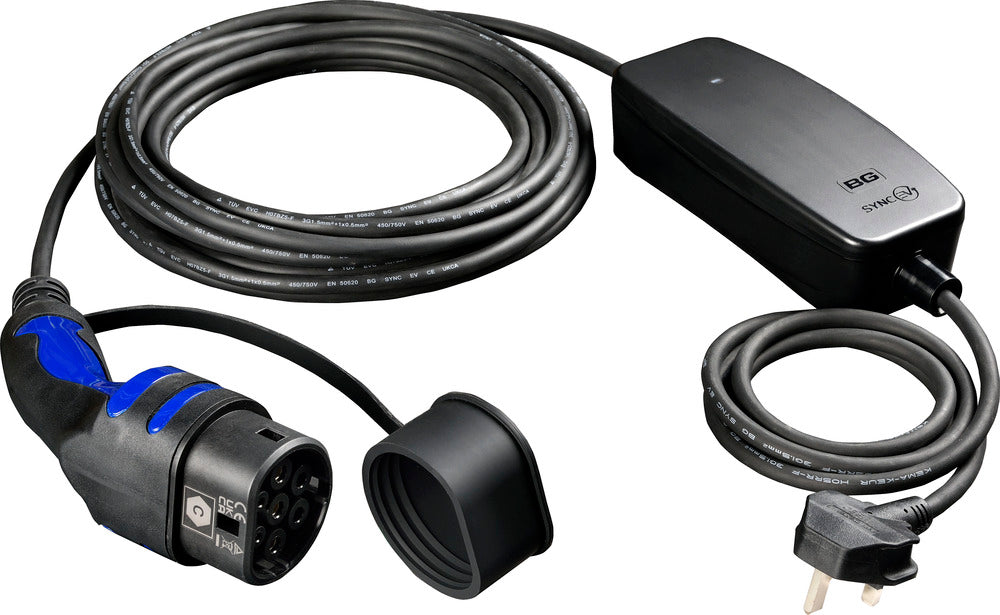 SyncEV EVCM221310 Mode 2 EV Charging Cable 10m 3 Pin Plug to Type 2 - westbasedirect.com