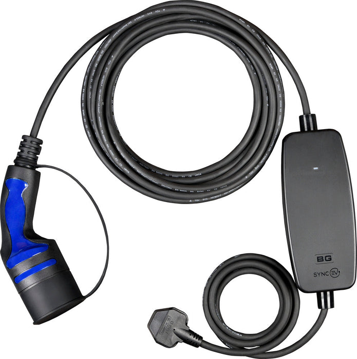 SyncEV EVCM221310 Mode 2 EV Charging Cable 10m 3 Pin Plug to Type 2 - westbasedirect.com
