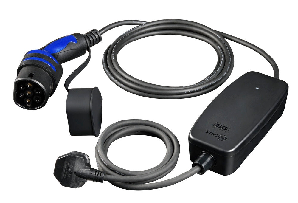 SyncEV EVCM22135 Mode 2 EV Charging Cable 5m 3 Pin Plug to Type 2 - westbasedirect.com