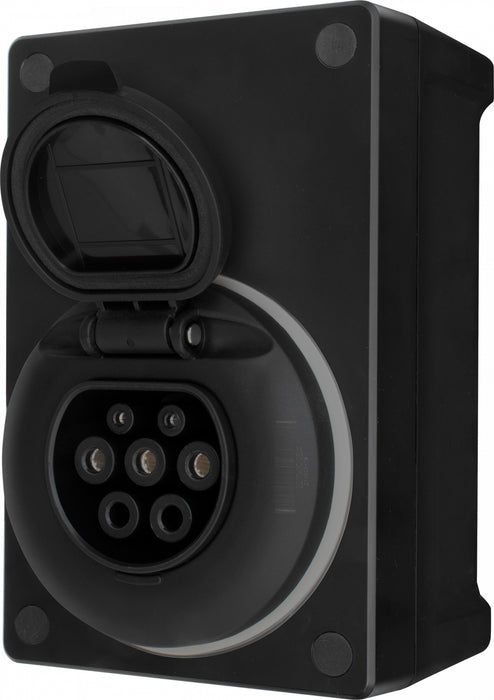 SyncEV Compact Car Charger 7.4kW Type 2 Socketed GSM/WiFi - Black - westbasedirect.com