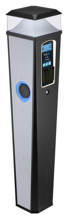 BG SyncEV EVPCFSM211LBGRP Pro Charger Floor Mount Dual Socket Outlet Three Phase 2X11kW Integrated MID Meter Lit Head 4G Pay Terminal - westbasedirect.com