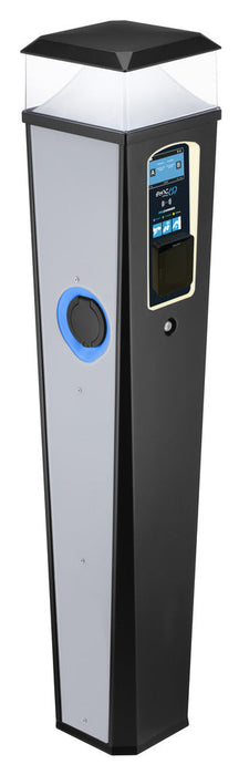 BG SyncEV EVPCFSM211LBGRP Pro Charger Floor Mount Dual Socket Outlet Three Phase 2X11kW Integrated MID Meter Lit Head 4G Pay Terminal - westbasedirect.com