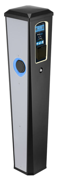 BG SyncEV EVPCFSM211NBGRP Pro Charger Floor Mount Dual Socket Outlet Three Phase 2X 11kW Integrated MID Meter 4G Pay Terminal - westbasedirect.com