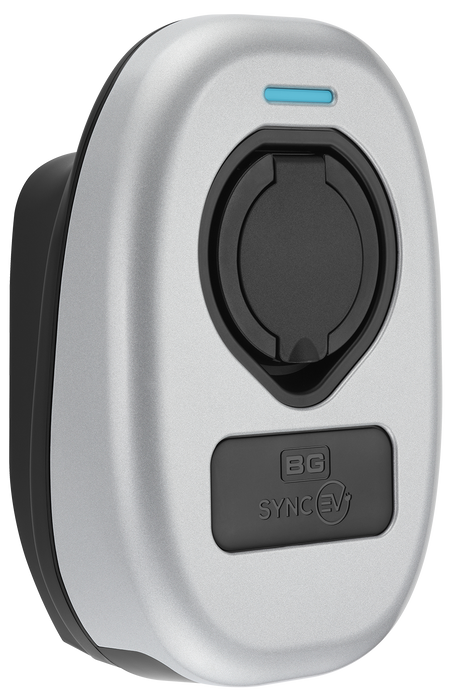 BG SyncEV EVWC2S22GGR EV Wall Charger 22kW Three Phase Type 2 Socketed Wi-Fi/LAN/4G/RFID - Black - westbasedirect.com