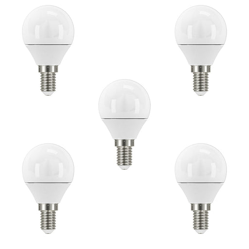Eveready S14321 E14 SES Golf LED Bulb Opal 4.9W 470lm Cool White 4000K (5 Pack) - westbasedirect.com