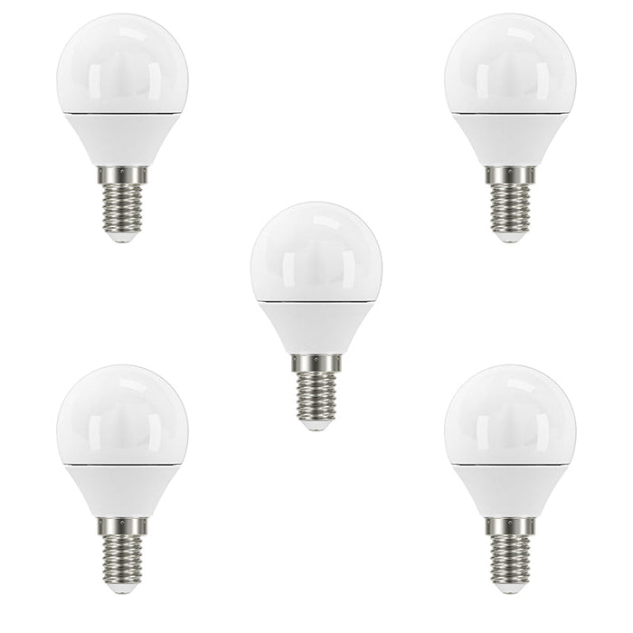 Eveready S14321 E14 SES Golf LED Bulb Opal 4.9W 470lm Cool White 4000K (5 Pack) - westbasedirect.com