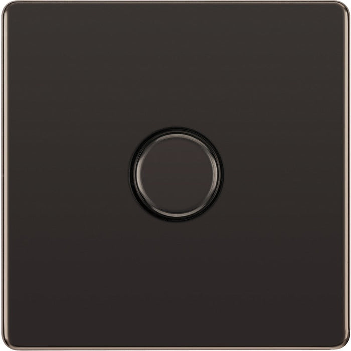 BG FBN81 Flatplate Screwless 2-Way Single Trailing Edge Dimmer Push On/Off - Black Nickel - westbasedirect.com