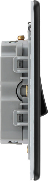 BG FFB15 Flatplate Screwless Fan Isolator Switch TP 10A - Matt Black - westbasedirect.com