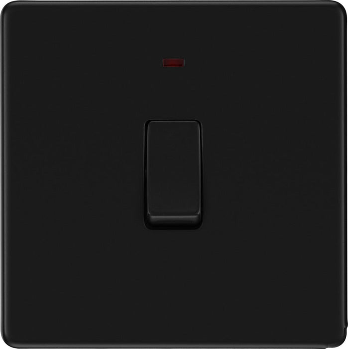 BG FFB31 Flatplate Screwless 20A DP Switch + Neon - Matt Black - westbasedirect.com