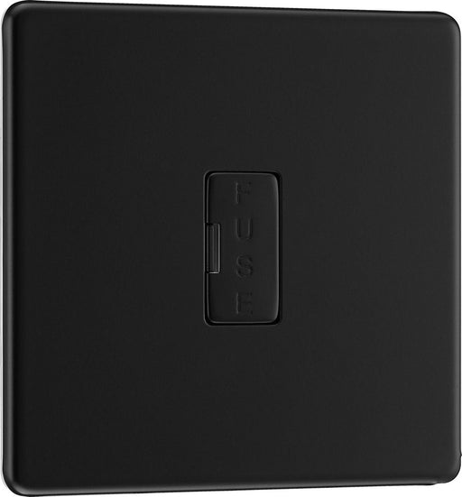 BG FFB54 Flatplate Screwless Unswitched 13A Fused Connection Unit - Matt Black - westbasedirect.com