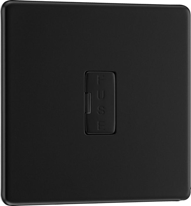 BG FFB54 Flatplate Screwless Unswitched 13A Fused Connection Unit - Matt Black - westbasedirect.com