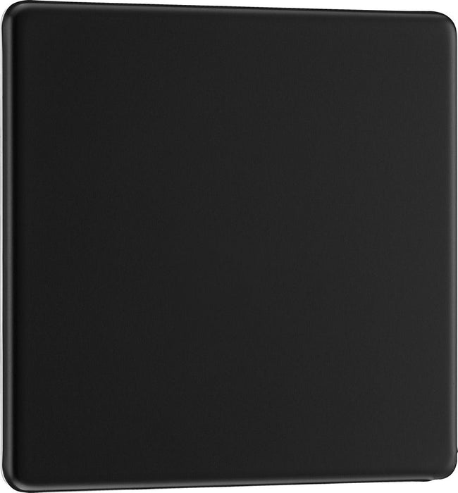 BG FFB94 Flatplate Screwless Single Blanking Plate - Matt Black - westbasedirect.com
