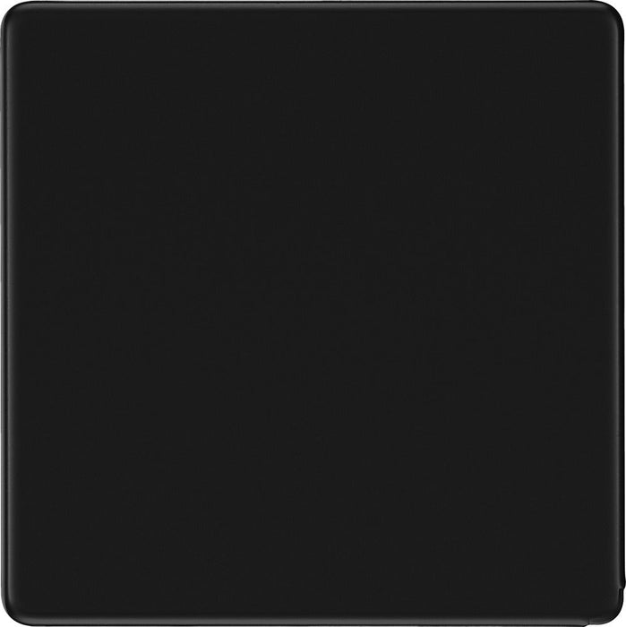 BG FFB94 Flatplate Screwless Single Blanking Plate - Matt Black - westbasedirect.com