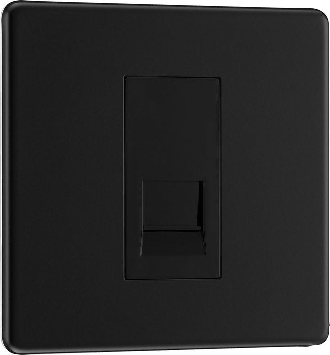 BG FFBBTM1 Flatplate Screwless Master Telephone Socket - Matt Black - westbasedirect.com