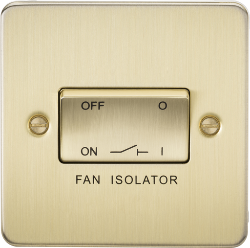 Knightsbridge FP1100BB Flat Plate 10AX 3 Pole Fan Isolator Switch - Brushed Brass - westbasedirect.com