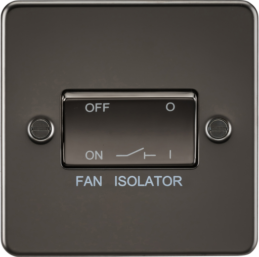 Knightsbridge FP1100GM Flat Plate 10AX 3 Pole Fan Isolator Switch - Gunmetal - westbasedirect.com