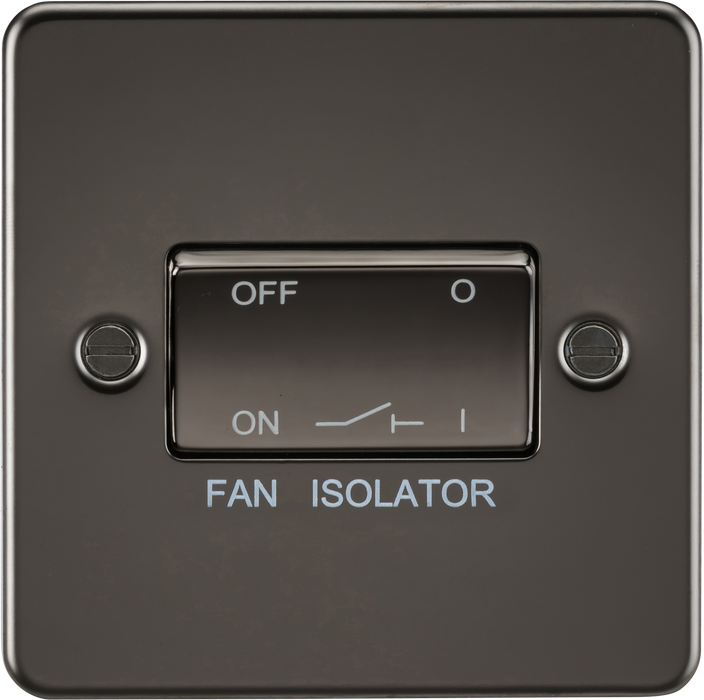Knightsbridge FP1100GM Flat Plate 10AX 3 Pole Fan Isolator Switch - Gunmetal - westbasedirect.com