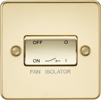 Knightsbridge FP1100PB Flat Plate 10AX 3 Pole Fan Isolator Switch - Polished Brass