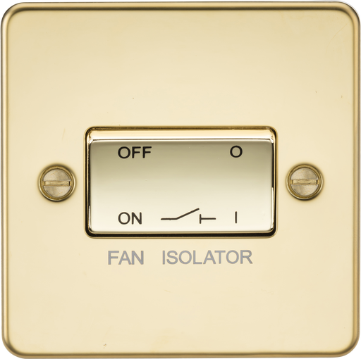 Knightsbridge FP1100PB Flat Plate 10AX 3 Pole Fan Isolator Switch - Polished Brass - westbasedirect.com