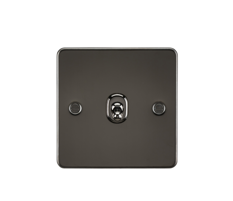 Knightsbridge FP12TOGGM Flat Plate 10AX 1G Intermediate Toggle Switch - Gunmetal - westbasedirect.com
